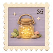 Glowing lantern postage stamp